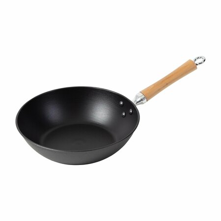 JOYCE CHEN Professional Series Cast Iron Stir Fry Pan with Maple Handle, 11.5-In. J23-0003